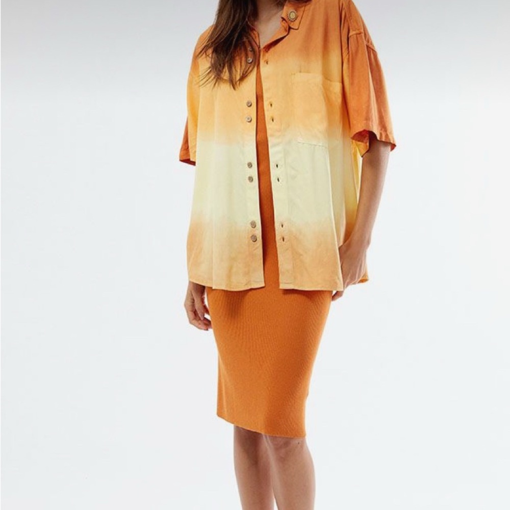 RVCA Orange and Cream Ombre Shirt